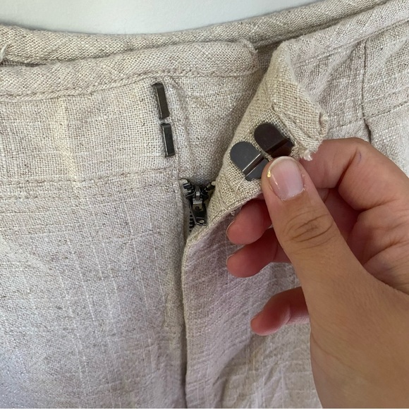 Free People Womens Sand Lyla Linen Wide Leg Trousers Pants Size 4 - Picture 5 of 9